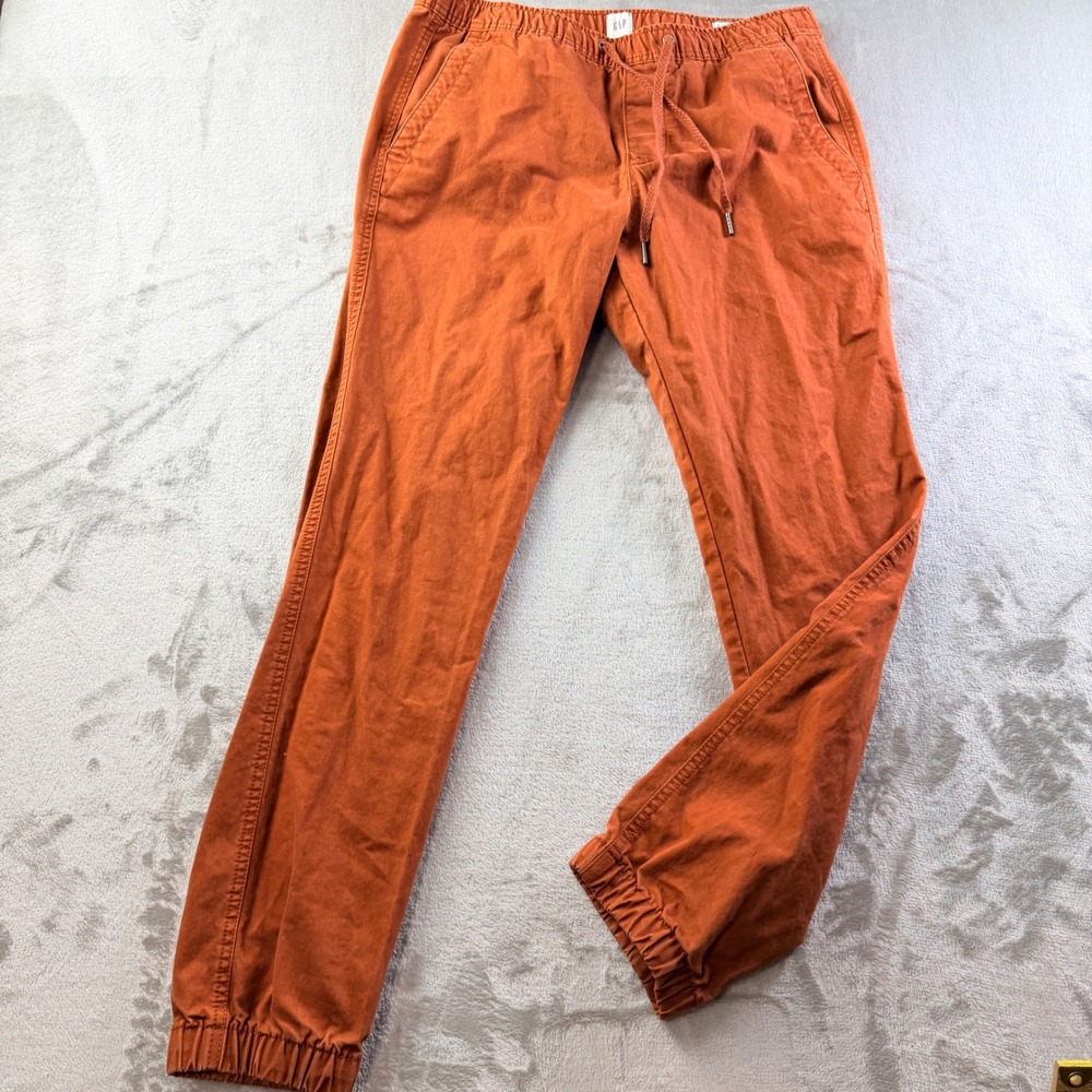 GAP Essential Jogger Men's Small Burnt Orange Rust Stretch Cotton Jogger Pants